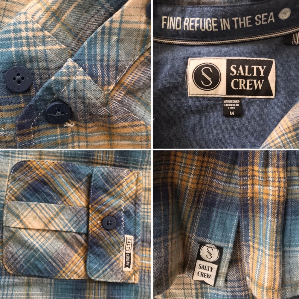 Salty Crew NWOT Men’s Medium Flannel